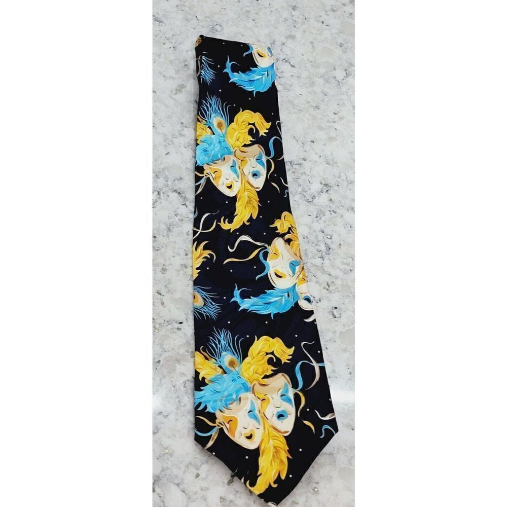 Fratello Tie Men's Necktie Mardi Gras ‎ 58" Long 3.75" Wide Silk